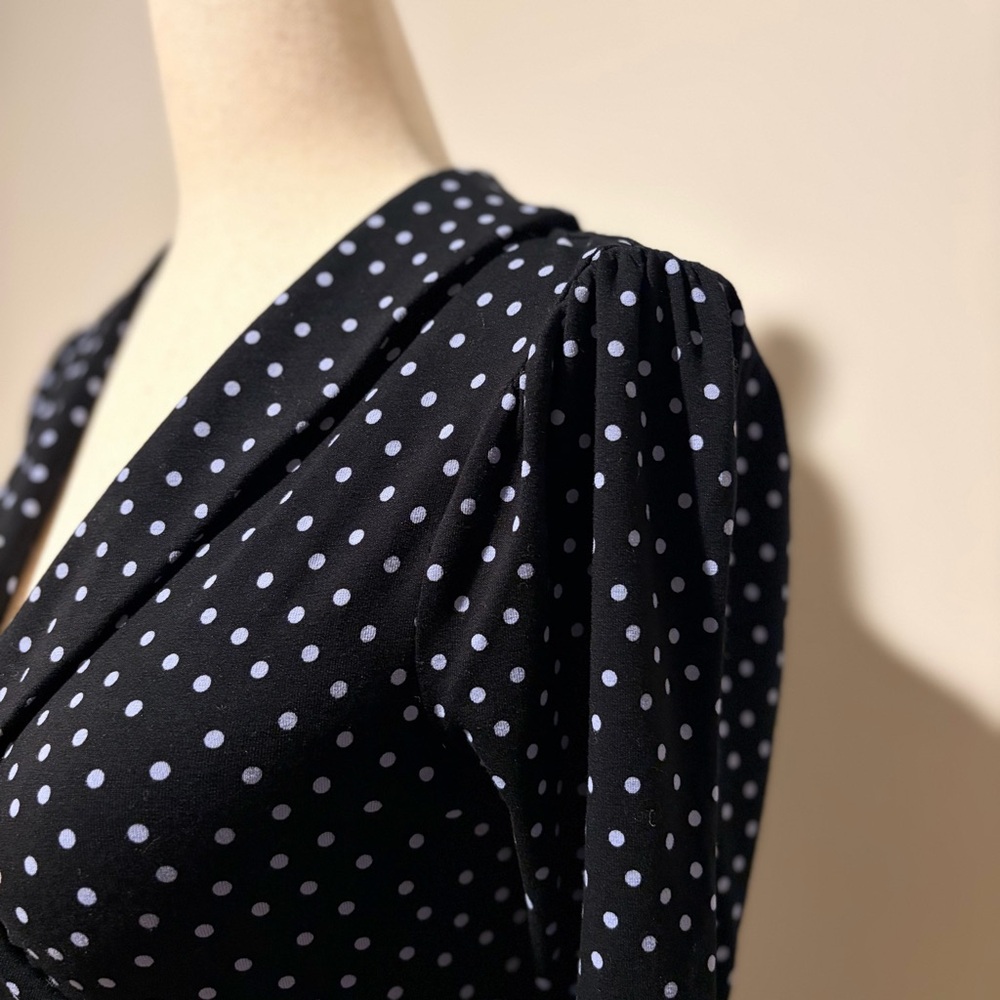 Boden Fixed Wrap Jersey Dress Scattered Polka dot - Picture 9 of 10
